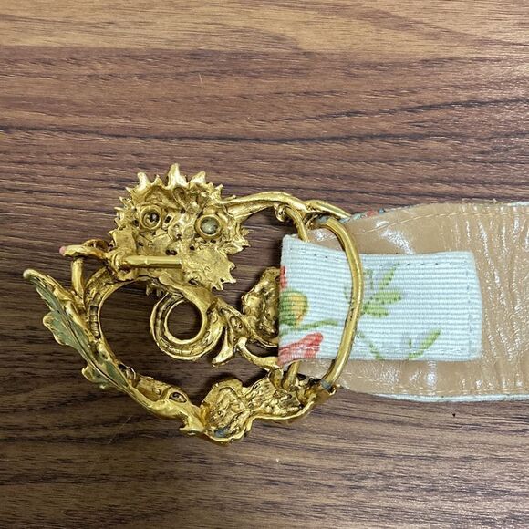Connie Bates For Fahrenheit Women’s Belt with Floral Multicolor Metal Buckle. - Picture 6 of 8